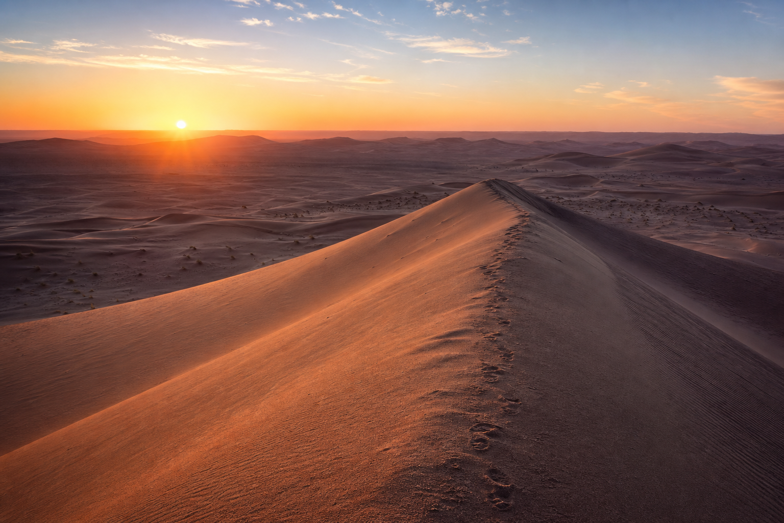 Sunset and Sunrise on the Dunes