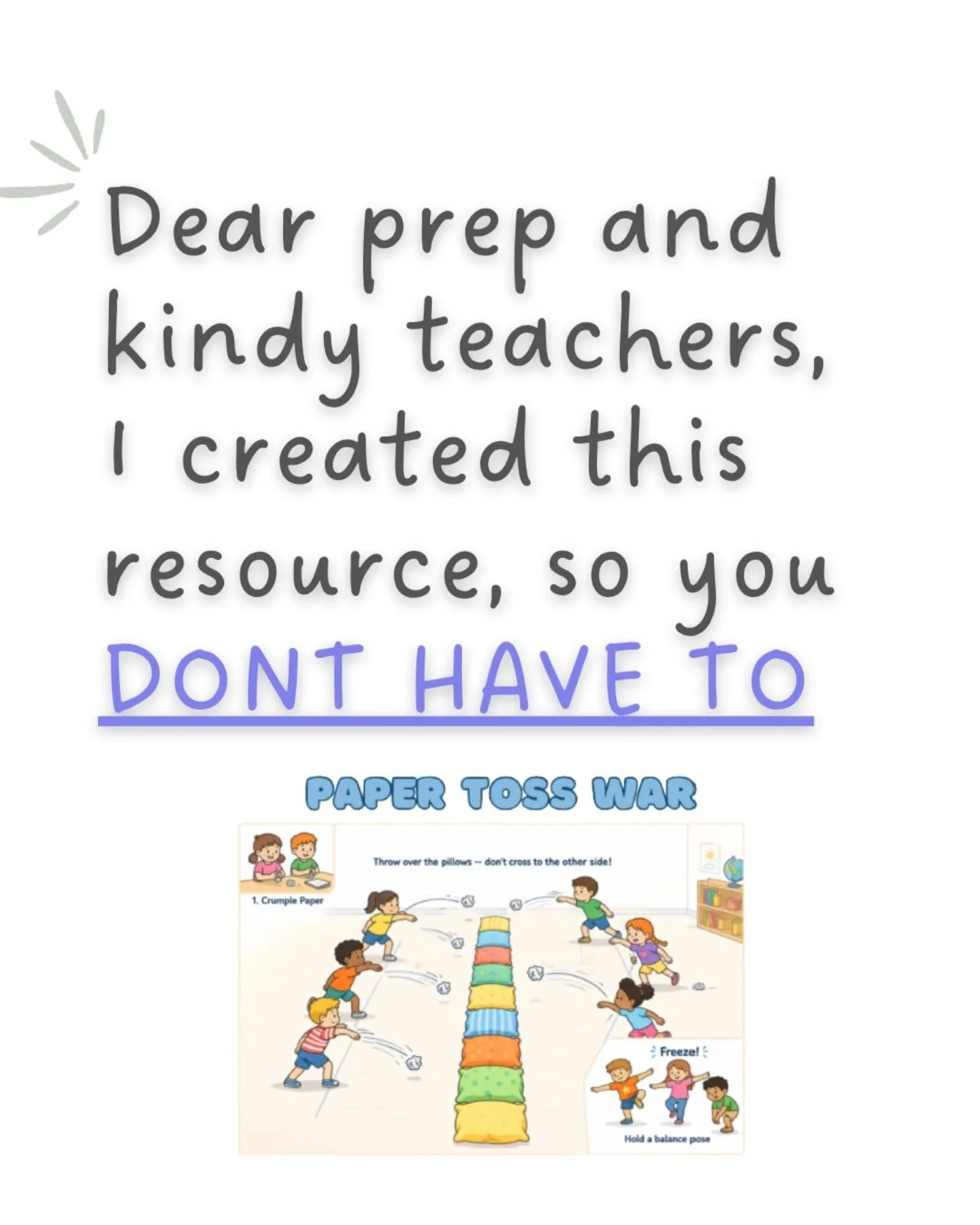 Kindy &amp; Prep teachers, this one&rsquo;s for you.

We all know movement is important in the classroom. But the reality is, we don&rsquo;t have time to plan 10 different activities every week.

That&rsquo;s exactly why I created this.

Simple. No p