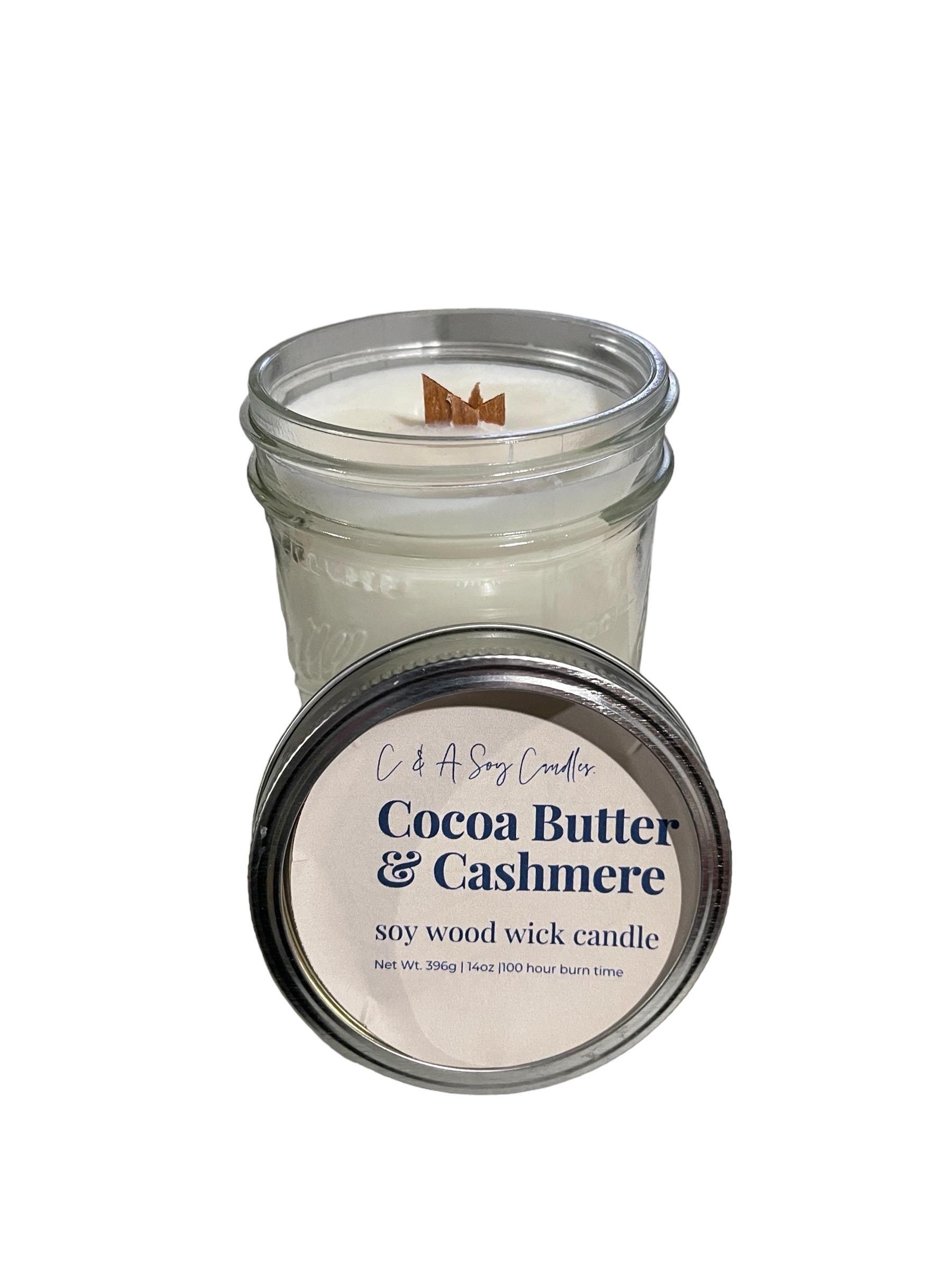 BEST SELLER: Cocoa Butter Cashmere Soy Wax Whispering Wood Wick Candle