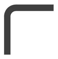 A curved black line on a white background, resembling a corner or an L shape.