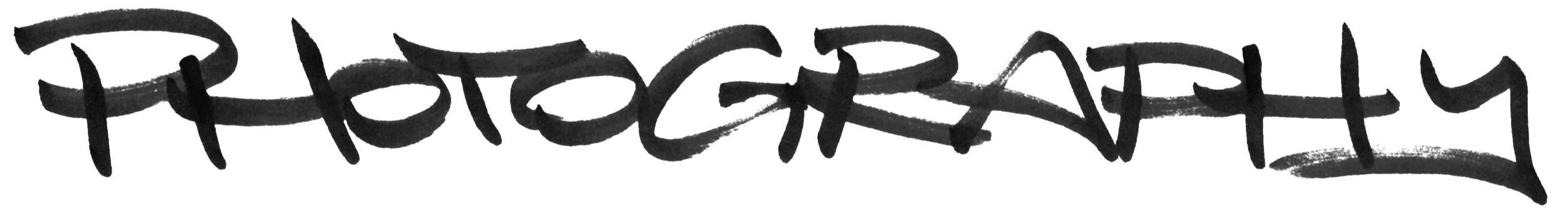 Handwritten text saying 'Photography' in black ink.