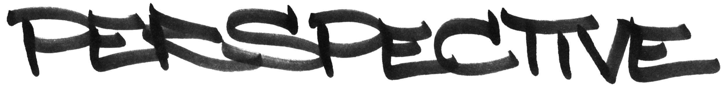 The word "PERSPECTIVE" written in bold, black, graffiti-style letters.