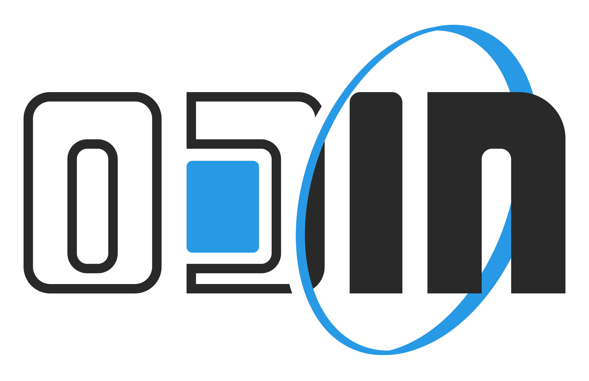 Logo with digital clock design displaying 05:01, black background, with the hour '05' in black outline and the minute '01' in black filled, partially encircled by a blue arc.