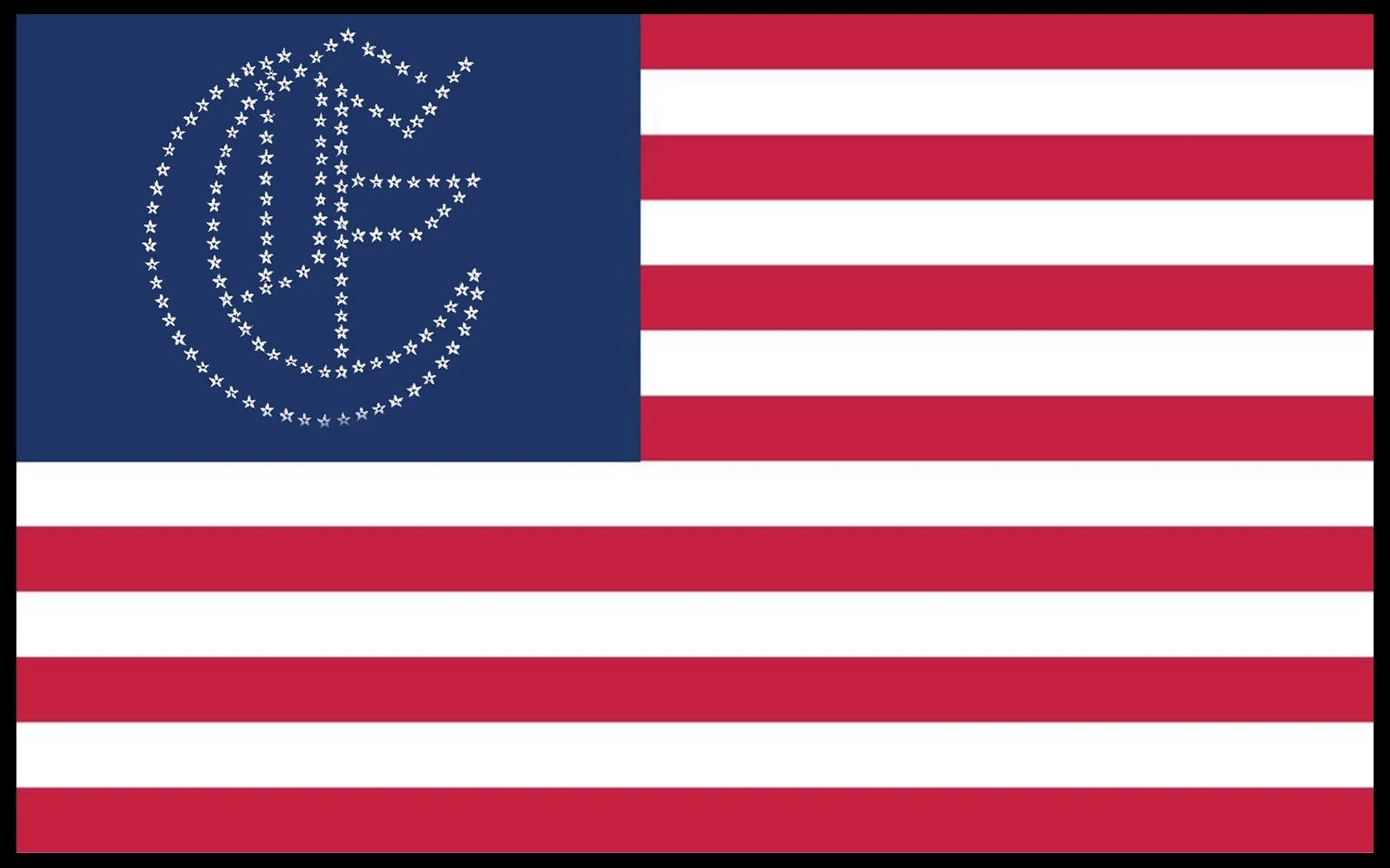 Flag of the United States with a blue canton containing a dollar sign made of white stars.