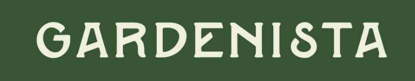 Green sign with the word 'GARDENISTA' in white uppercase letters.