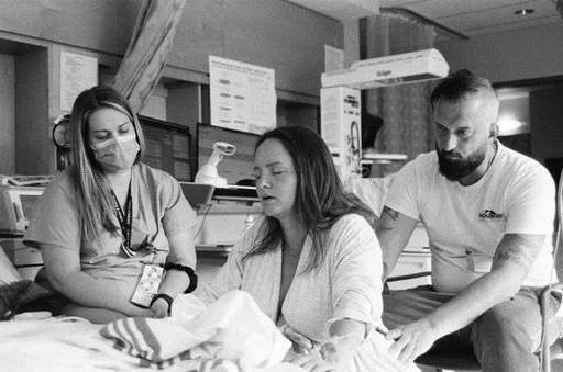 Film Style Birth Photography in Hospital at RVH in Barrie and Collingwood General & Marine Hospital