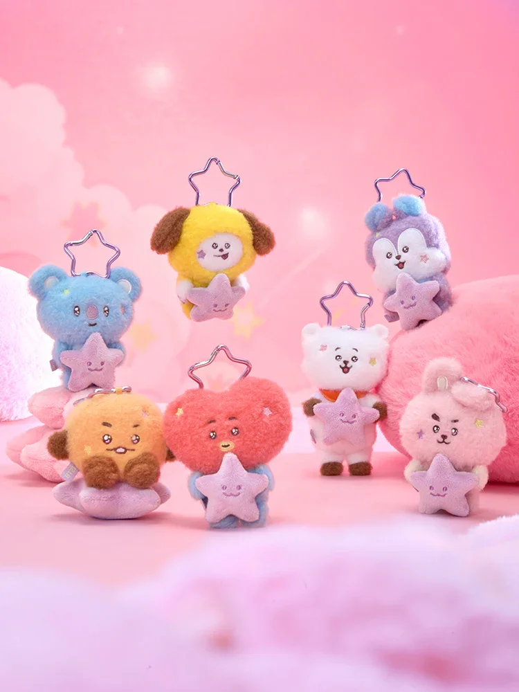 BT21 PURPLE STAR PLUSH KEYRING THE JOURNEY