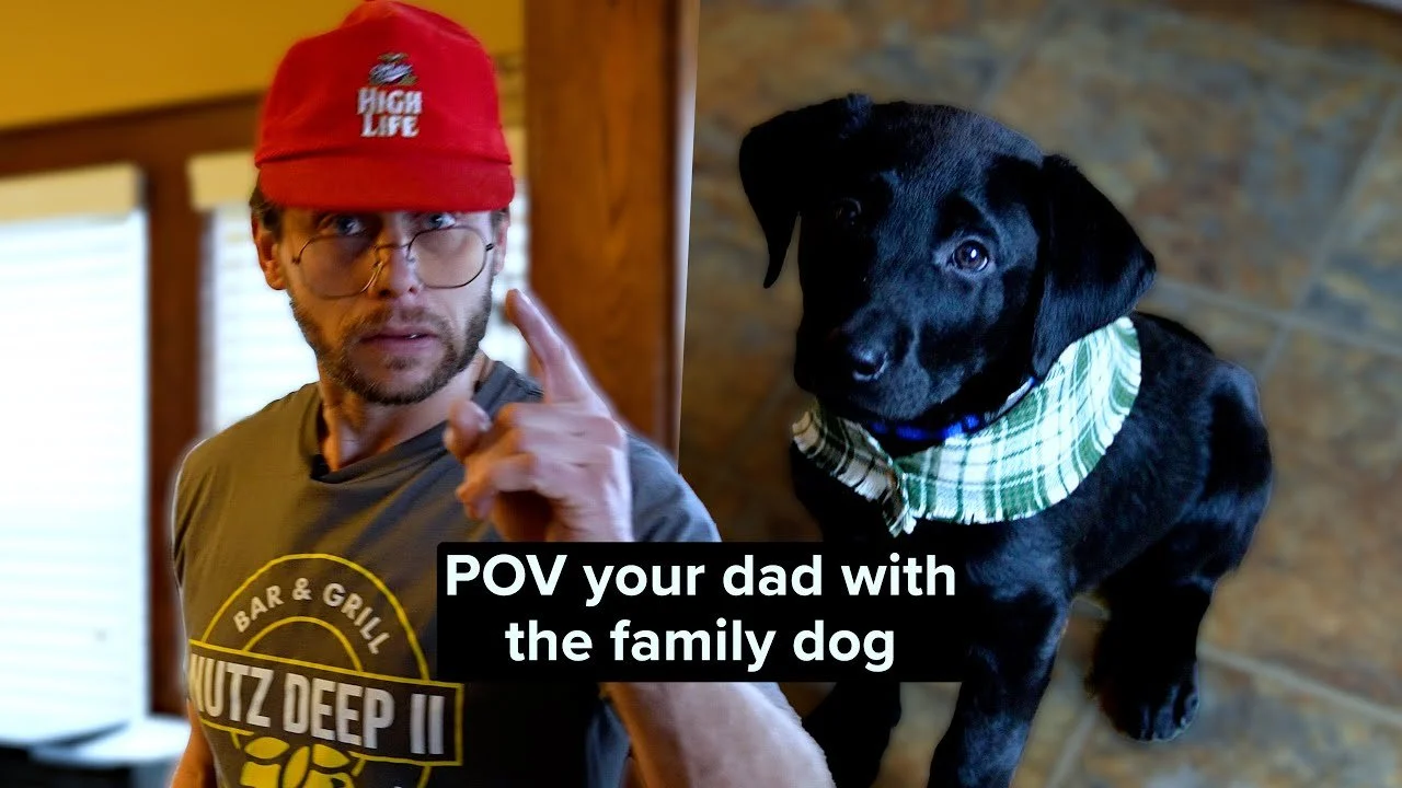 POV Dad with the Family Dog