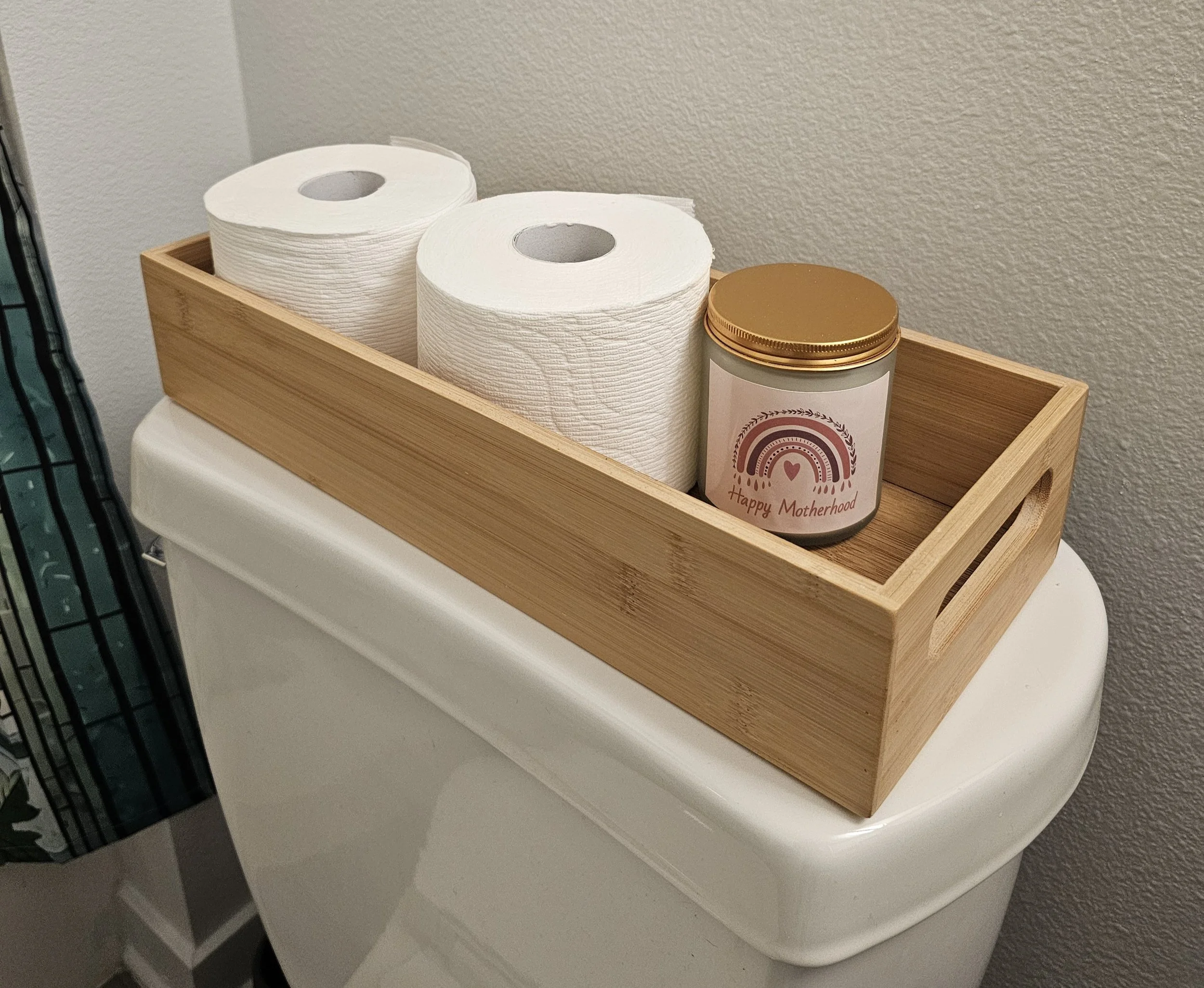 The Simple Bamboo Bathroom Tray I've Used Every Day for Over a Year
