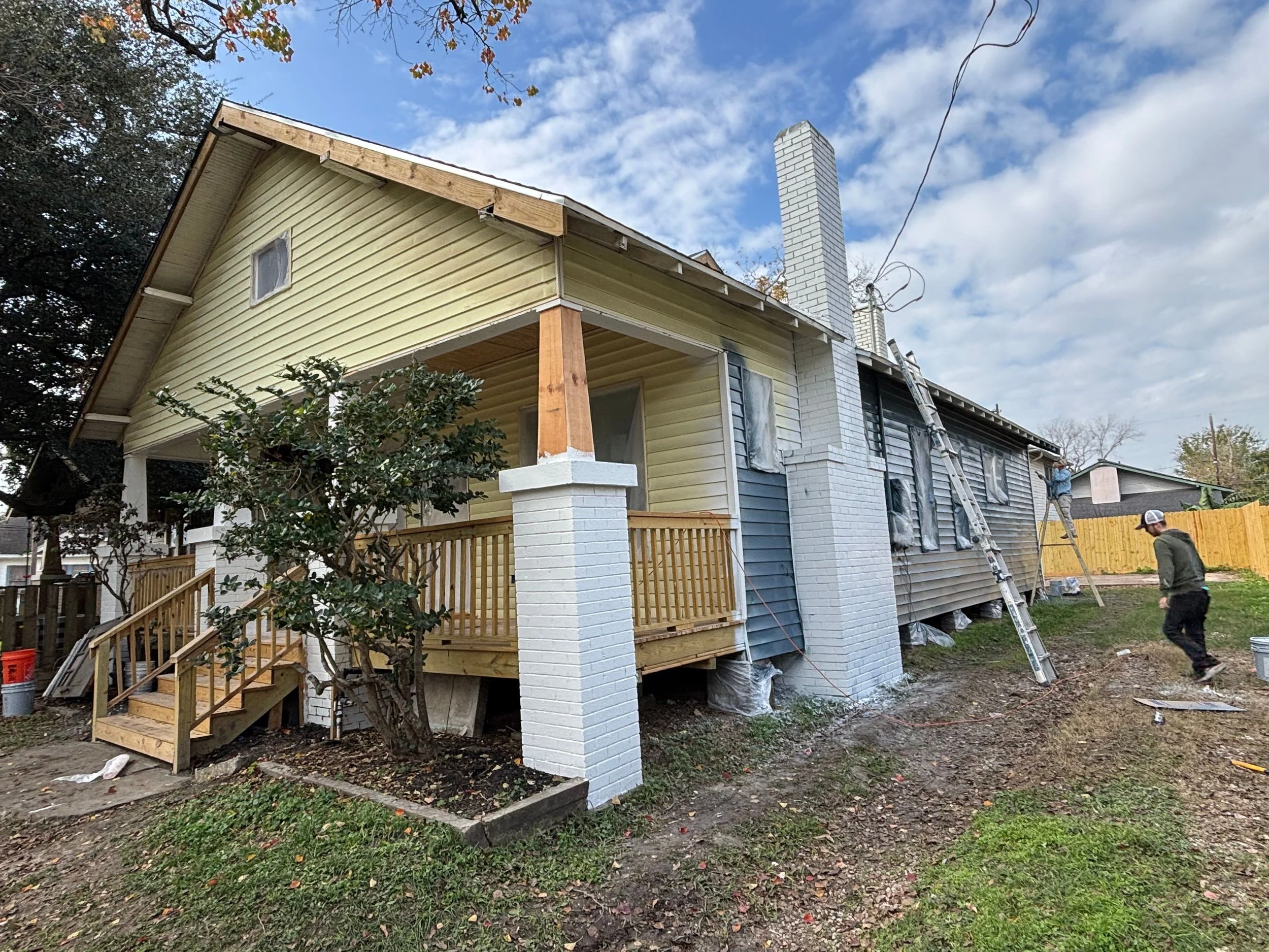 The exterior’s soft off-green tone blended into the surroundings and lacked visual impact.