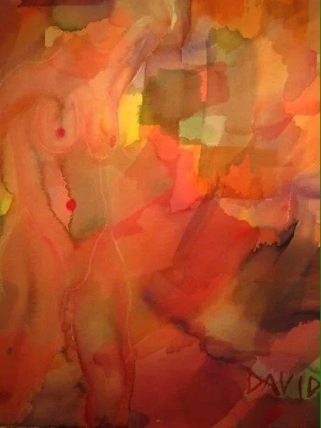 Woman on orange background