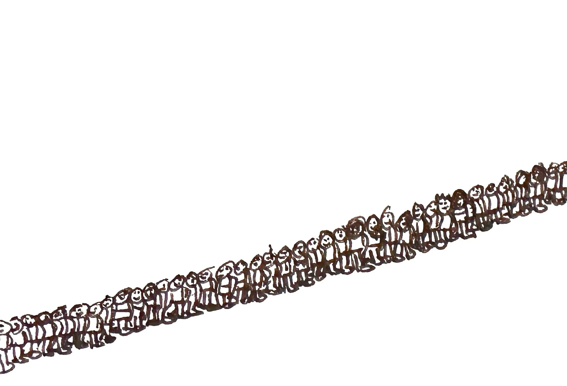 Little People in a diagonal.