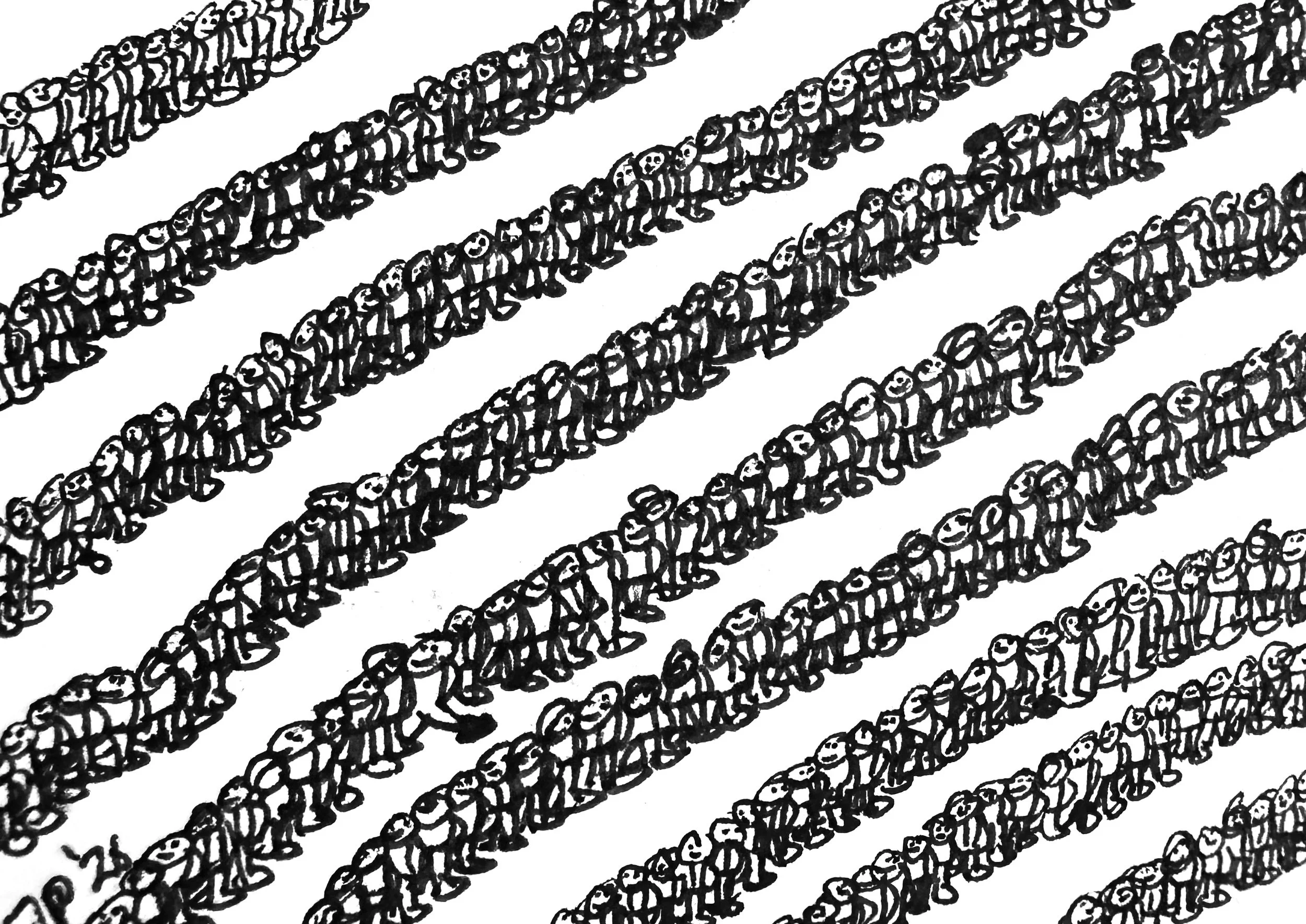Rows of Little People