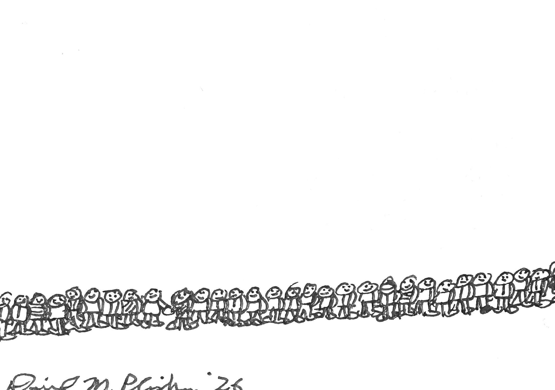 A low line of Little People.