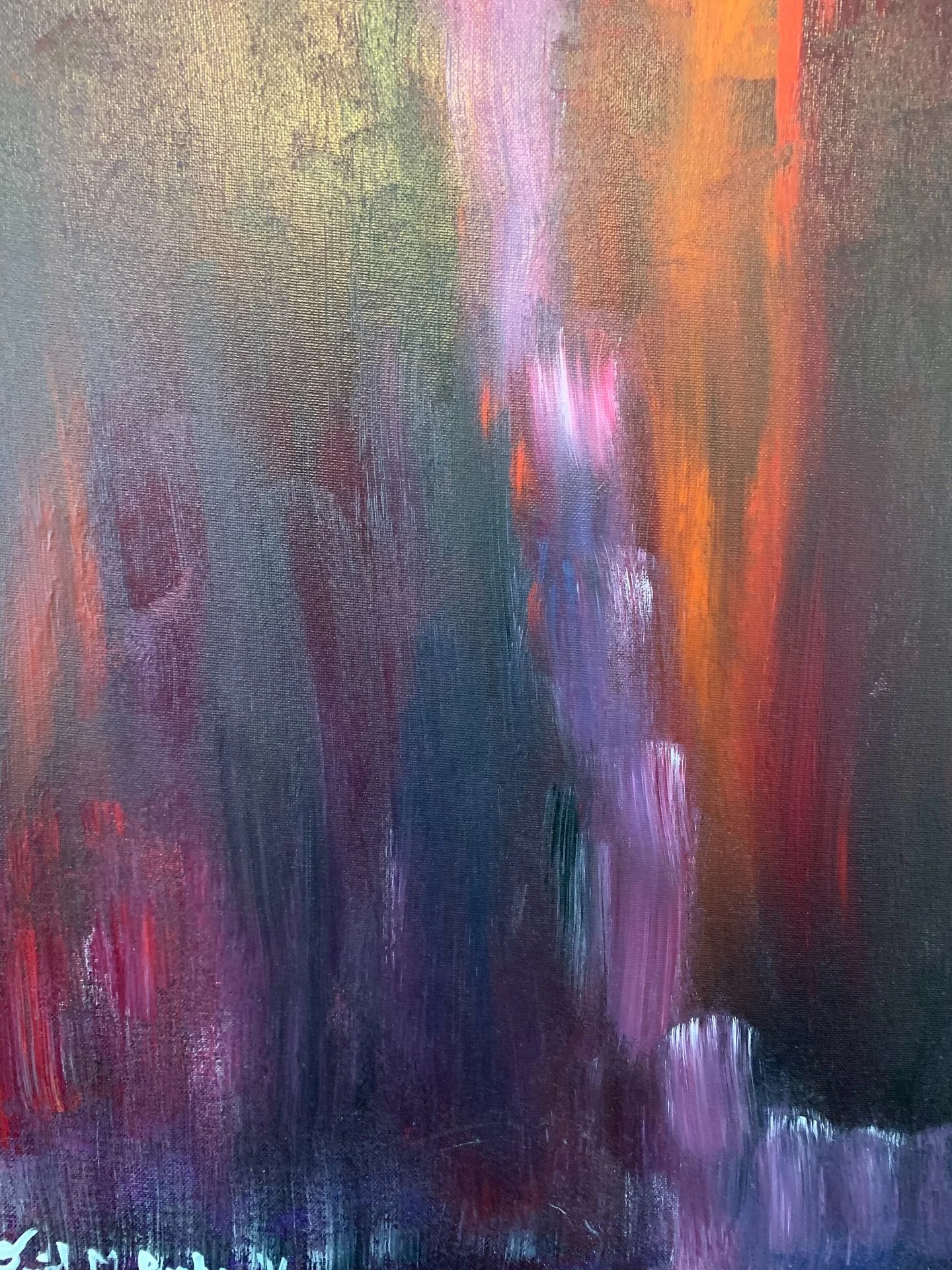 Waterfall, acrylic on canvas.