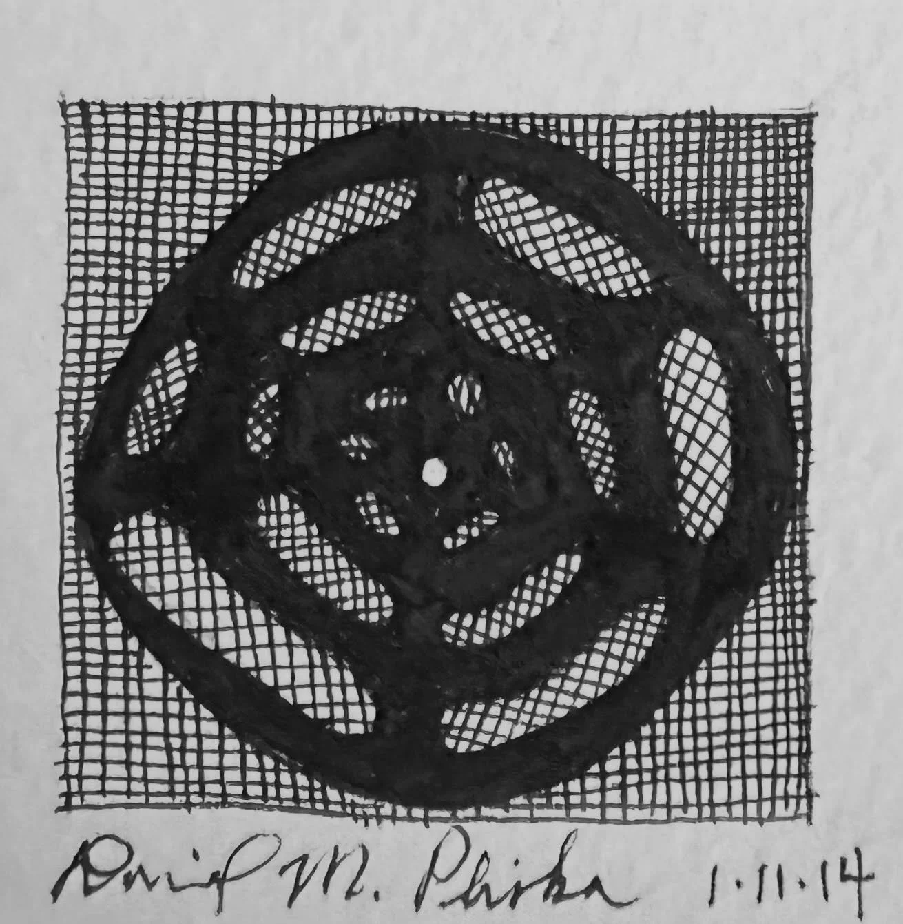 Pen and ink on Bristol board.