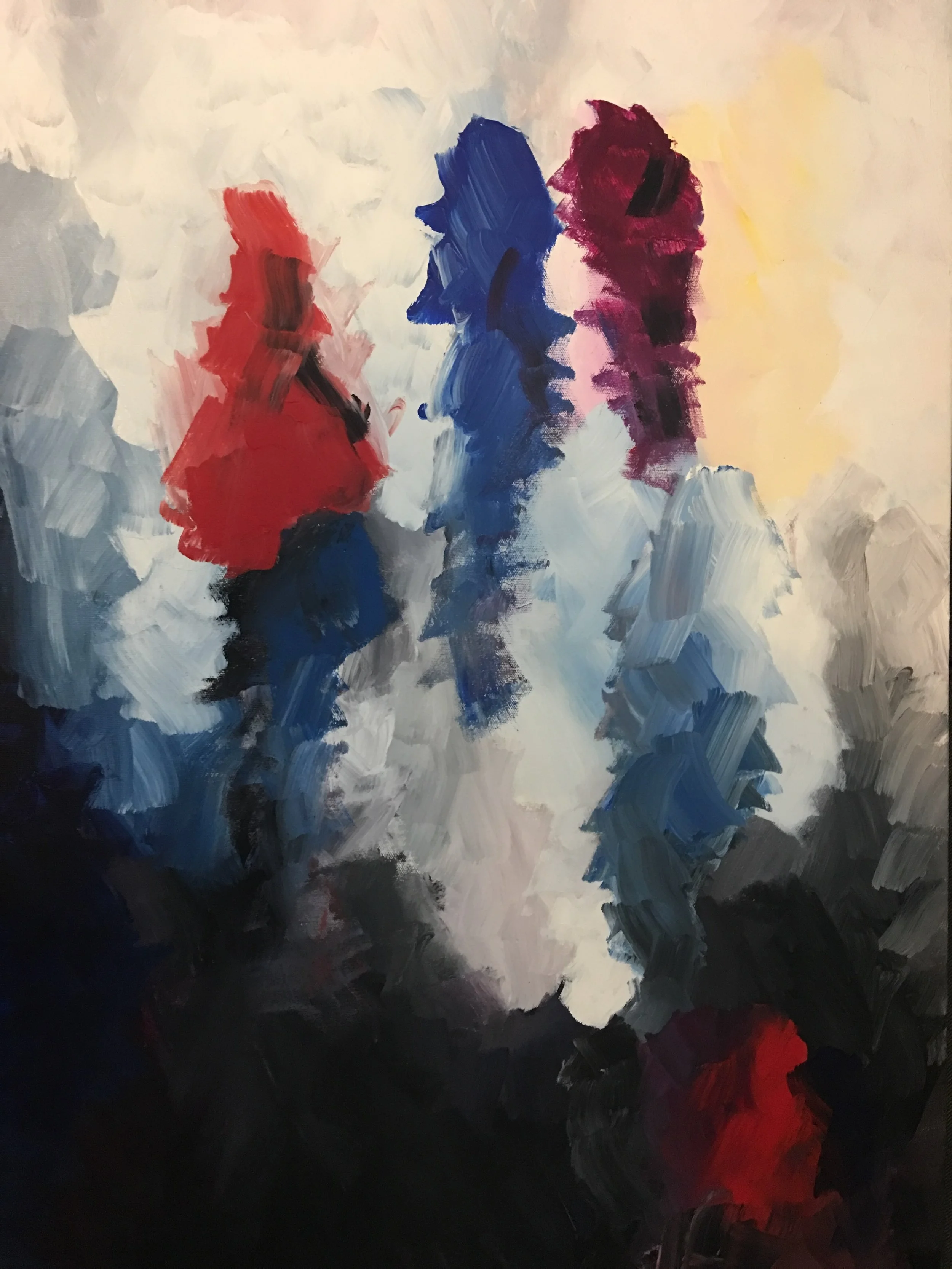 Flowers 2 . Acrylics on canvas.