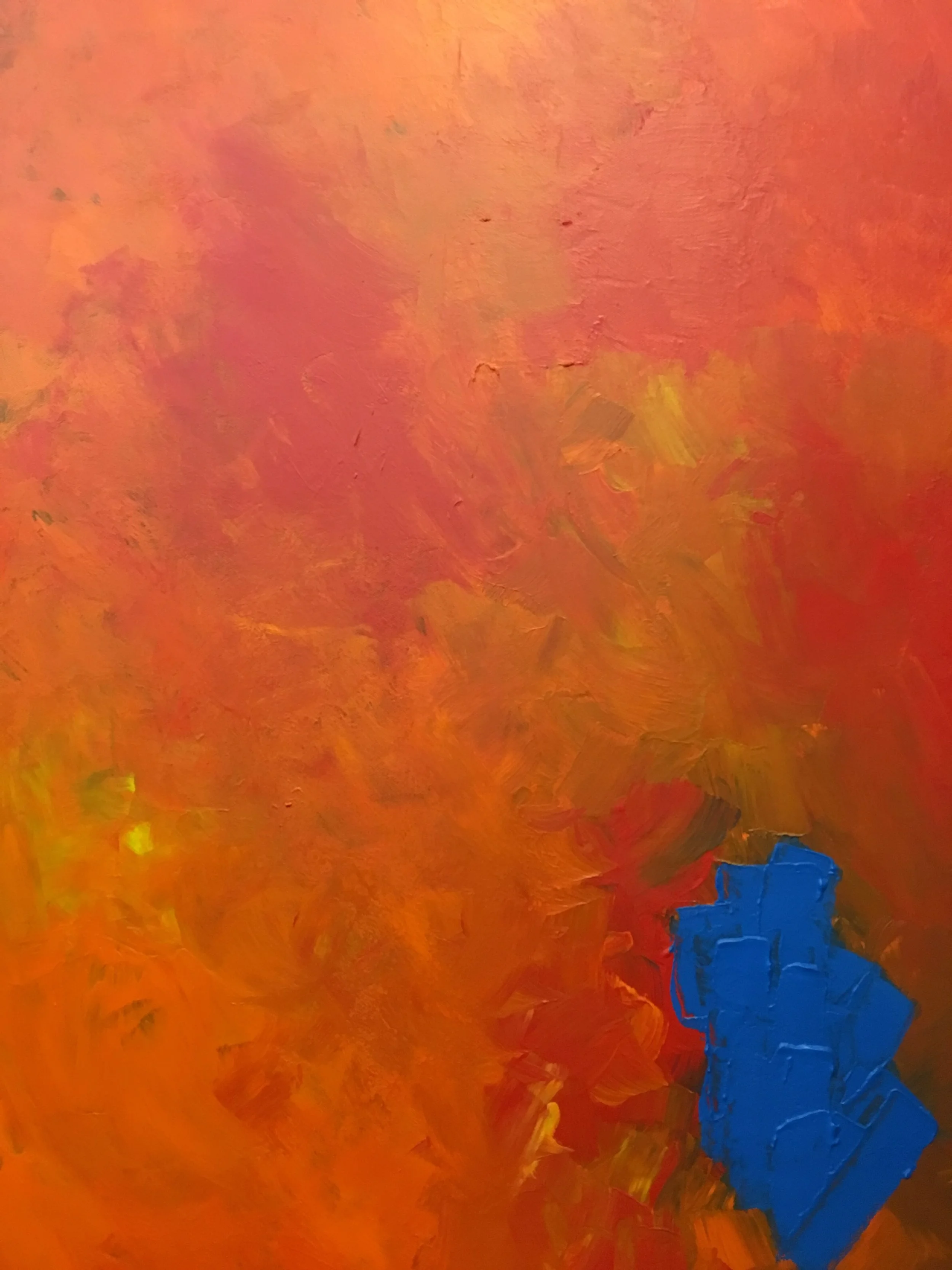 Orange and blue. Acrylics on canvas.