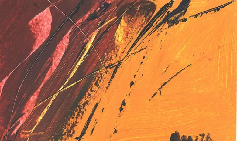 Red and yellow on and orange background