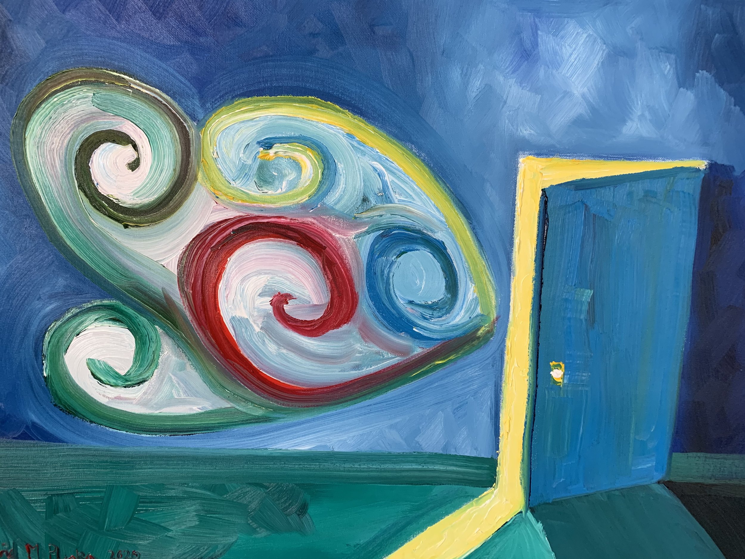 A door with wind coming out