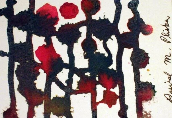 Red and blacks splatters