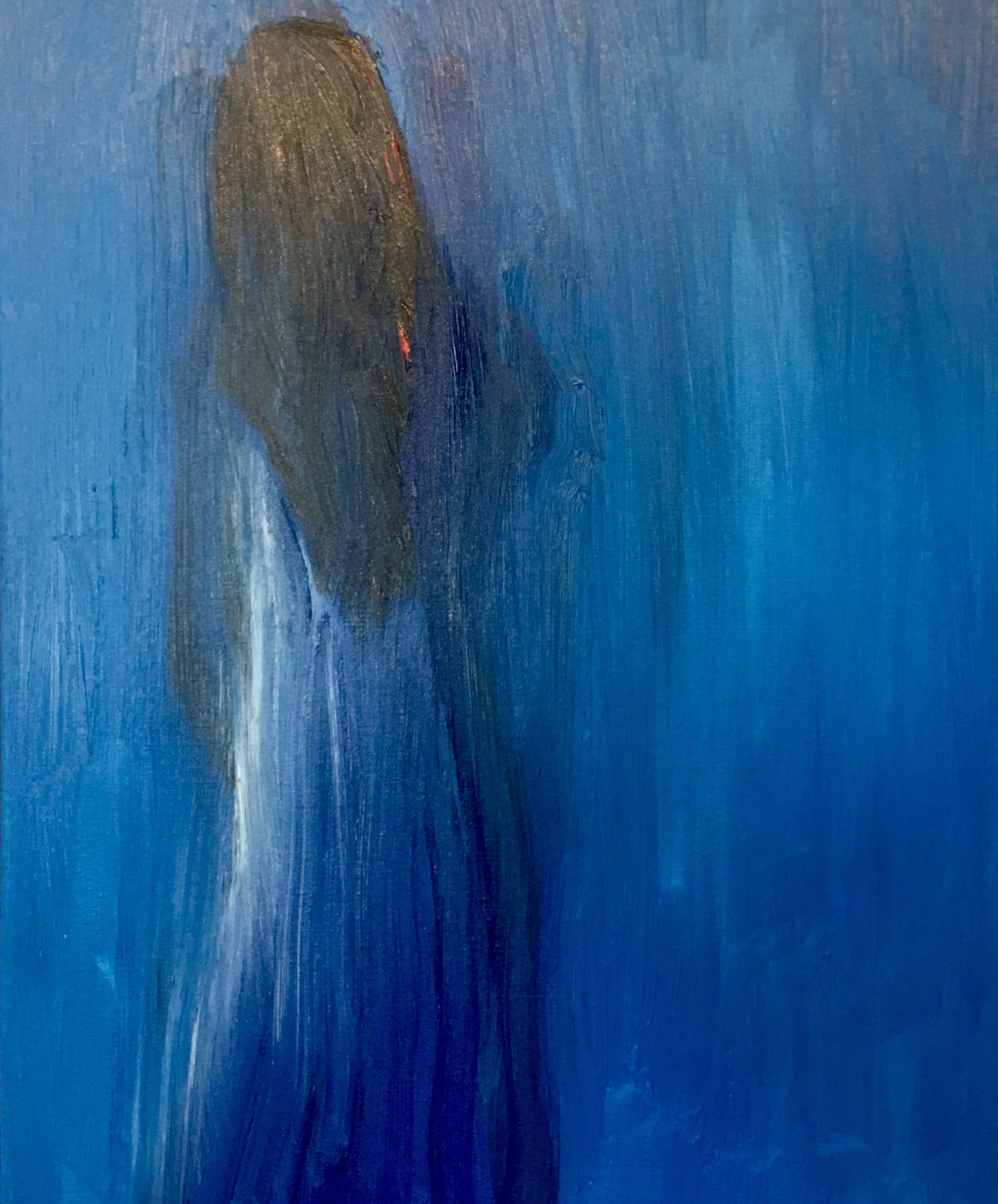 Woman on a blue background