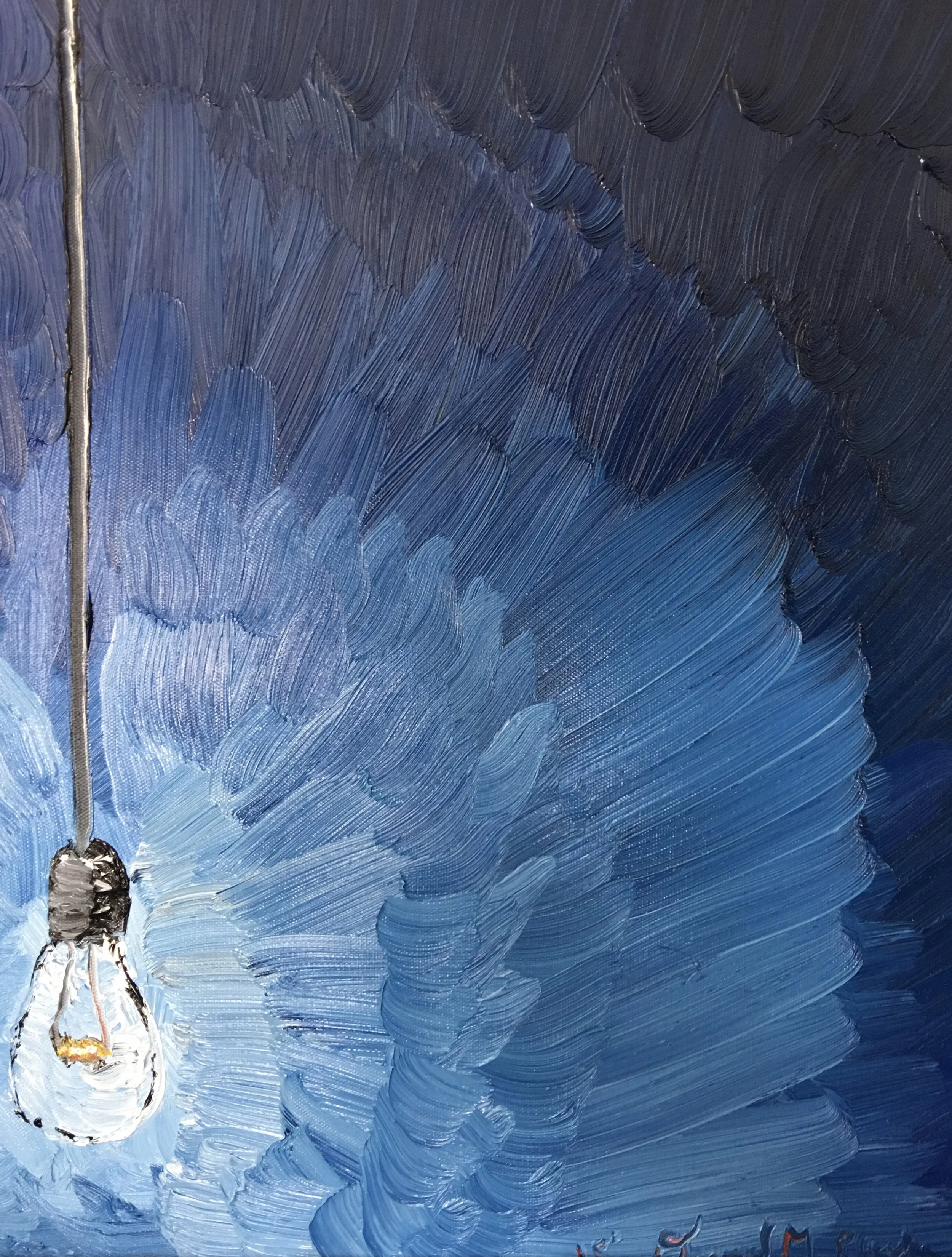 Lightbulb on a blue background