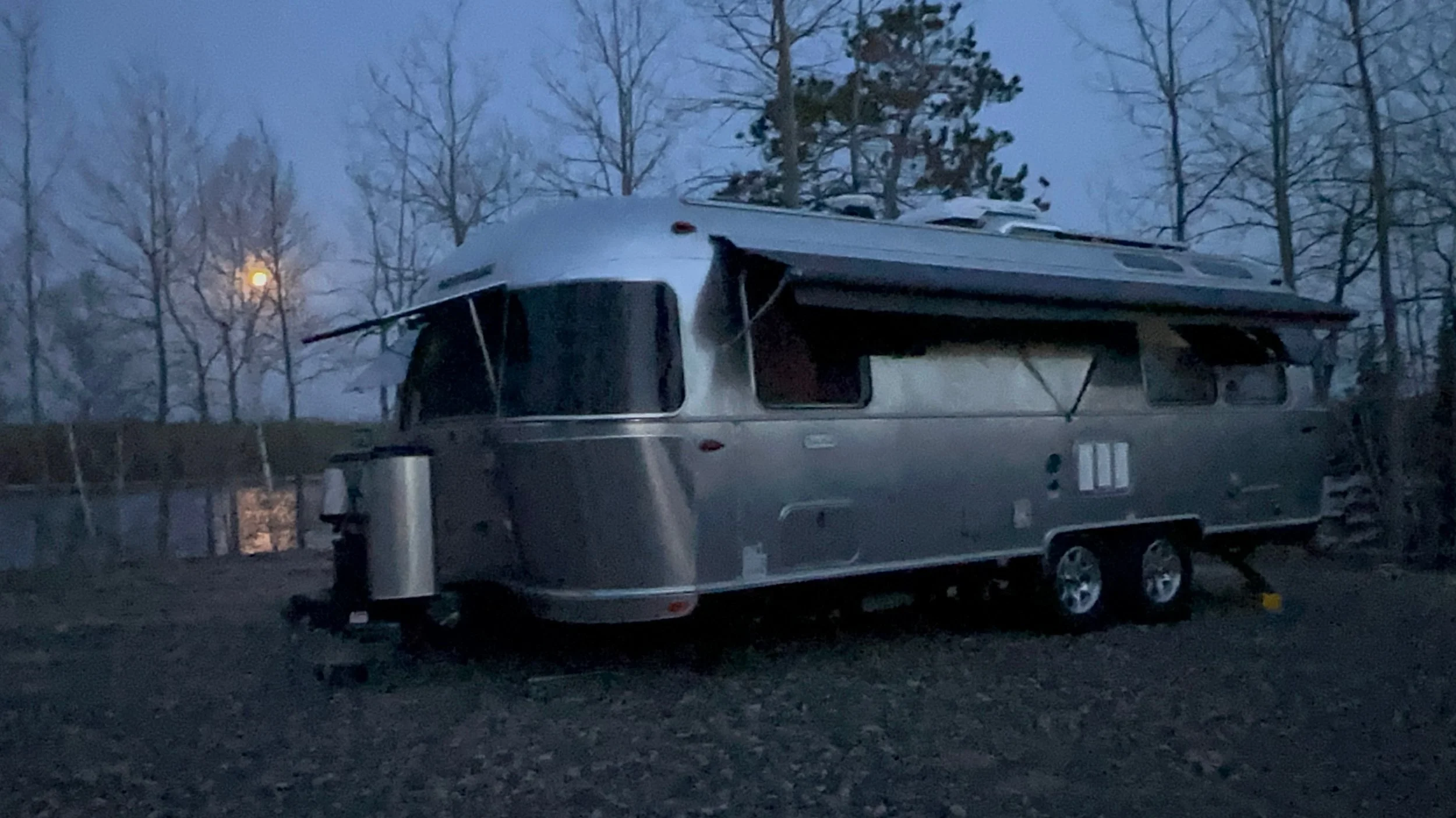 Airstream at the lake.
