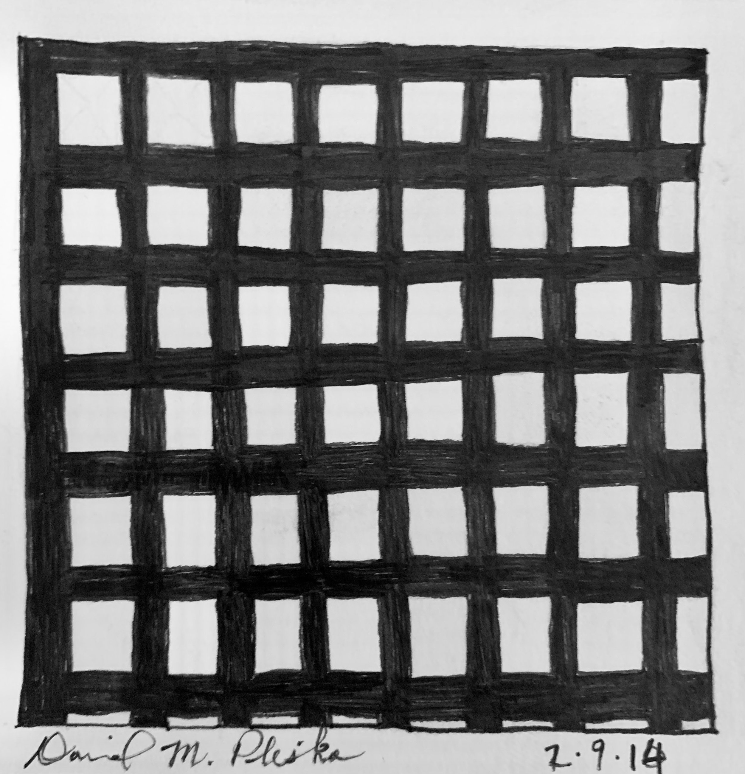 White squares on a black background