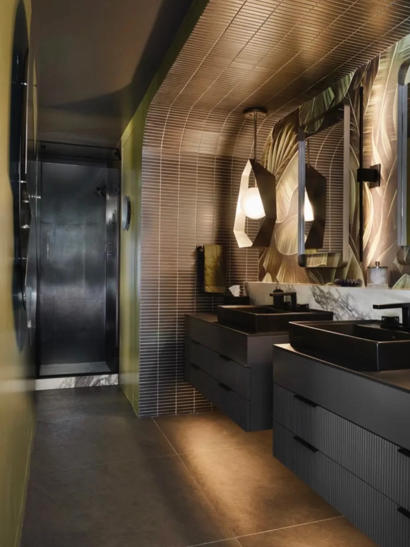 Some spaces aren&rsquo;t just designed&hellip; they&rsquo;re experienced.

From the layered textures to the sculptural lighting and dramatic material palette, this bathroom was envisioned as more than functional. It&rsquo;s a moment. A mood. A daily 