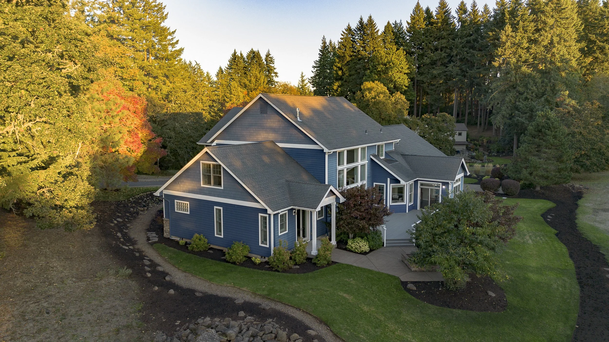 Drone photo of a residential home in Eugene Oregon by a licensed real estate photographer for premium listings