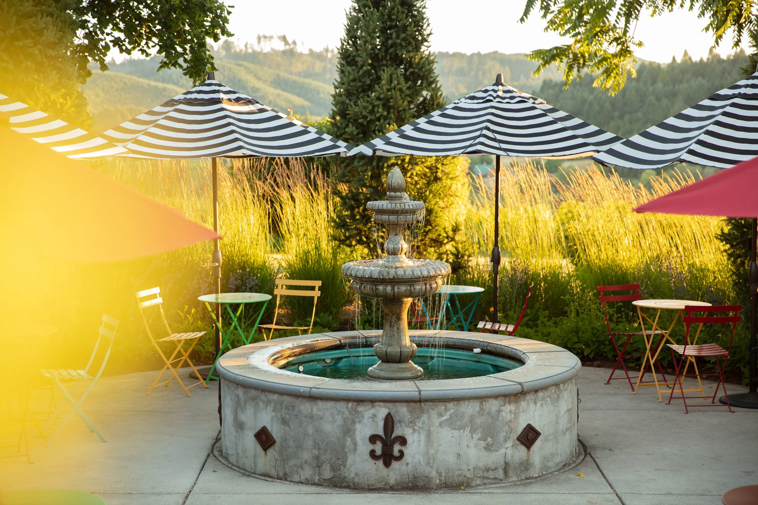 Lifestyle courtyard real estate photography in Eugene Oregon showcasing outdoor amenities for listings