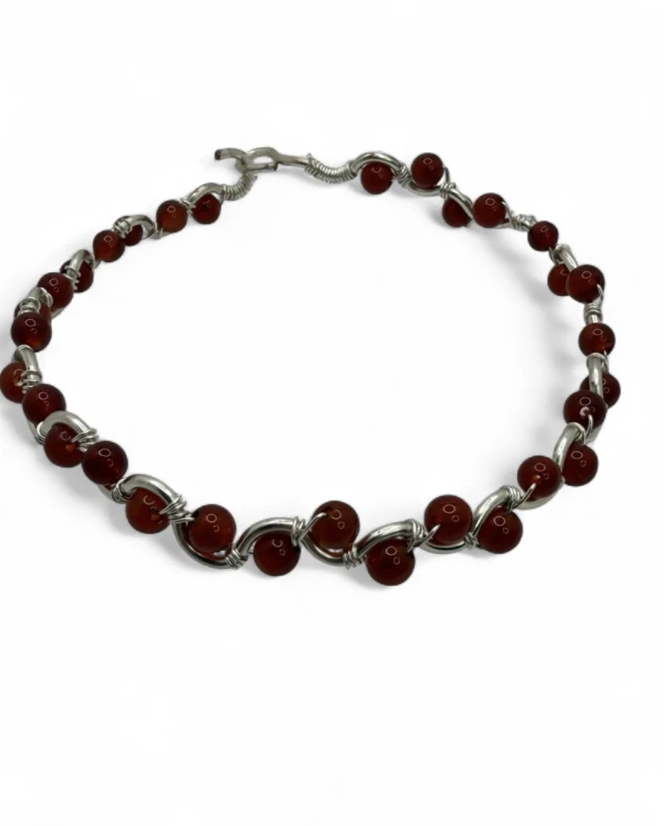 Silver Carnelian Bracelet