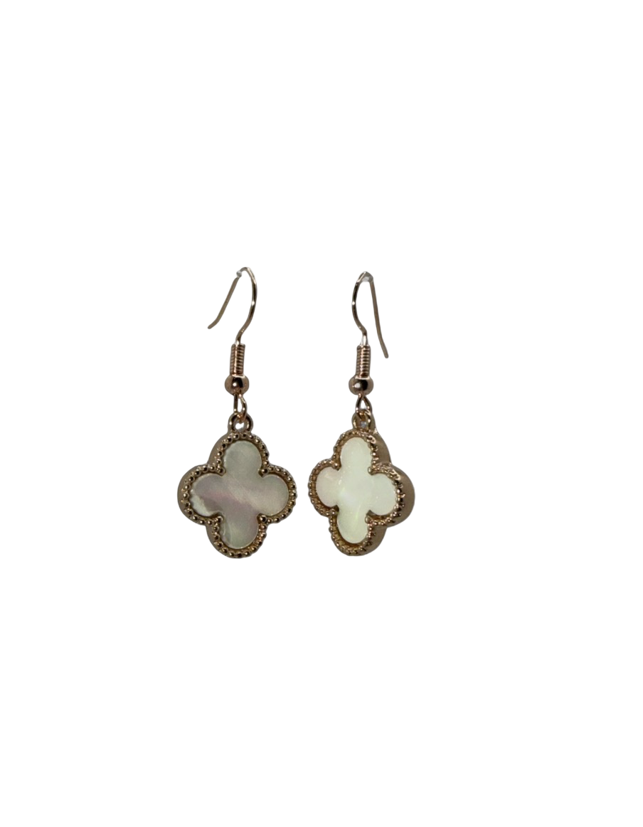 Mother of Pearl Quatrefoil Earrings