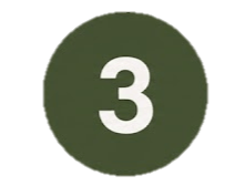 Número 3 en círculo verde