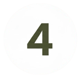 Número 4 en fondo blanco