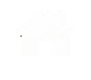 Ícono de una casa blanca con un techo y chimenea