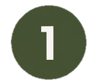 Número uno en un círculo verde oscuro