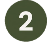 Número 2 en un fondo verde oscuro, con aguja apuntando hacia abajo en un medidor o velocidad.