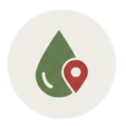 Icono de gota de agua con marcador de ubicación