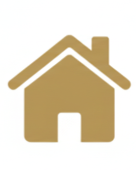 Icono de una casa en color dorado