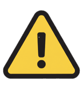 Aviso de advertencia con signo de exclamación en un triángulo amarillo con borde negro