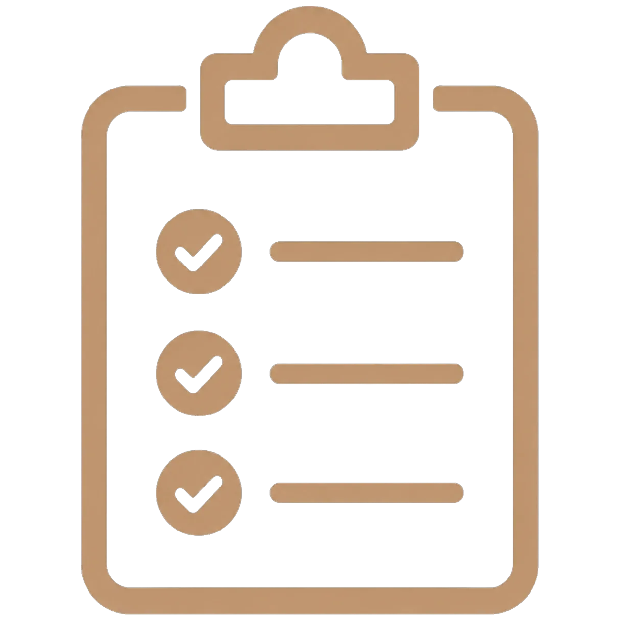 Illustration of a clipboard with checkmarks next to list items.