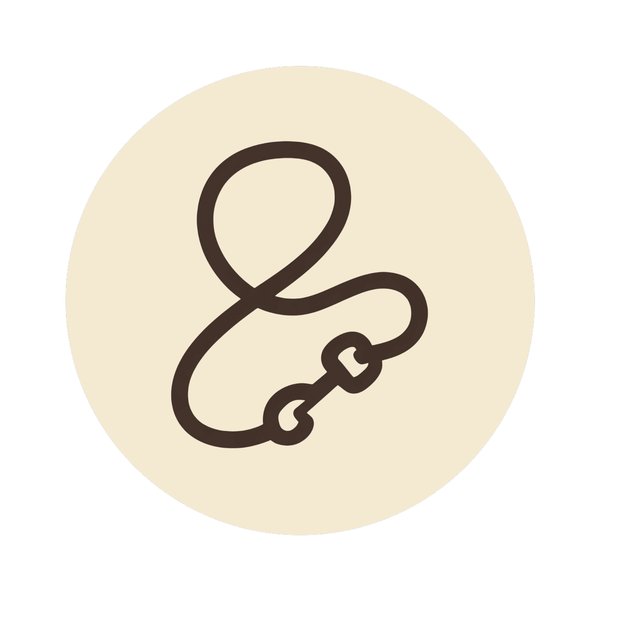 Black and beige graphic of a chain link with a ball and chain attached.
