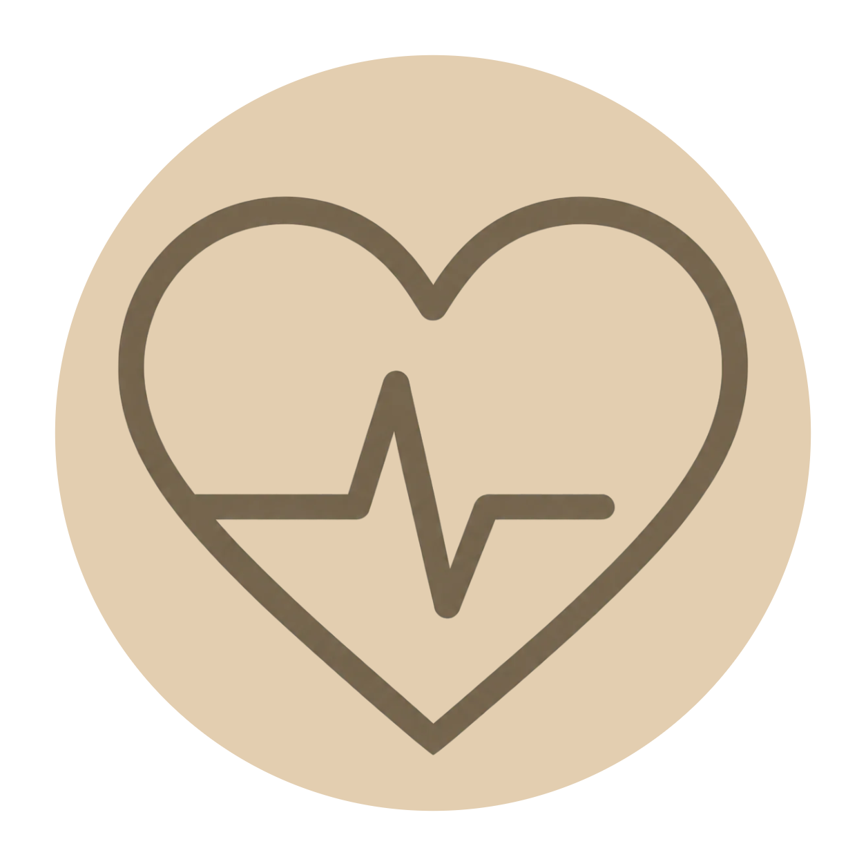 Icon of a heart with a heartbeat line inside it, on a light background.