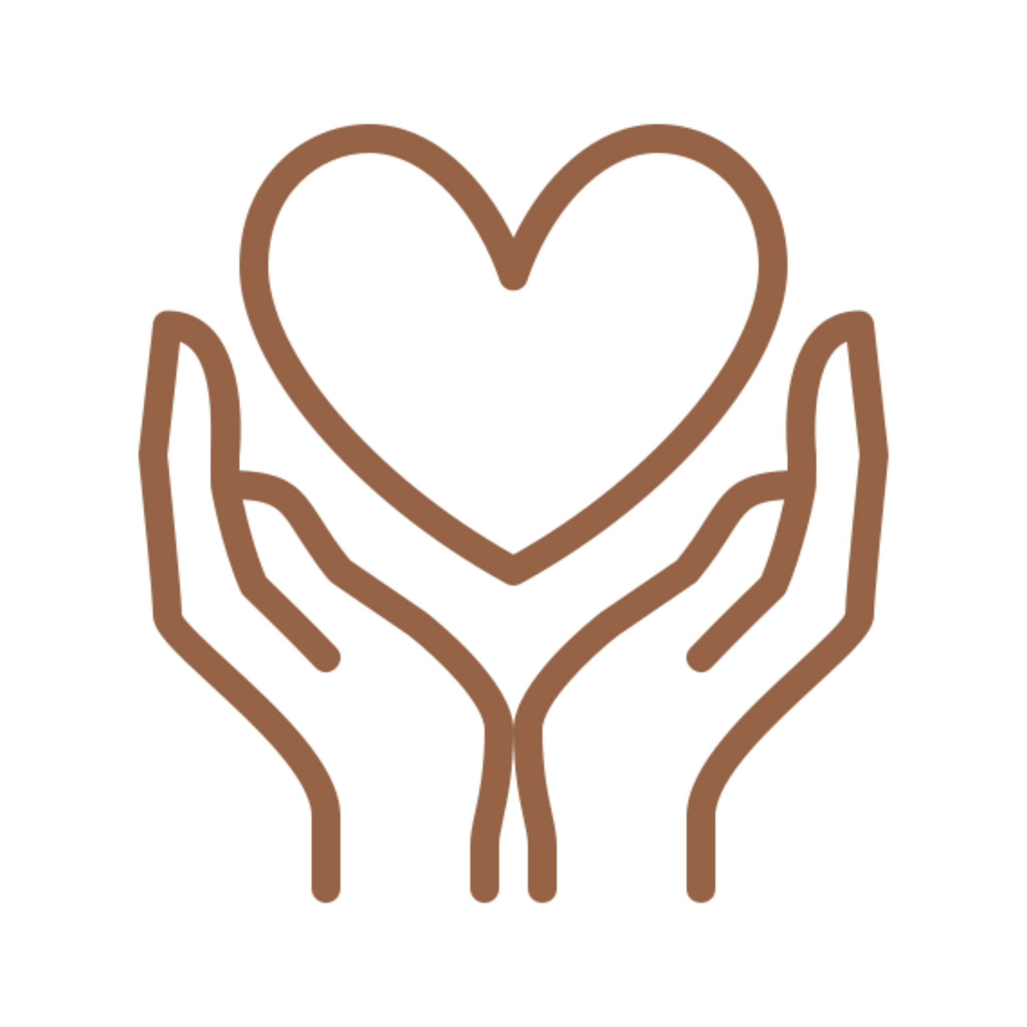 A computer-generated illustration of a heart shape formed by simple lines in brown color.
