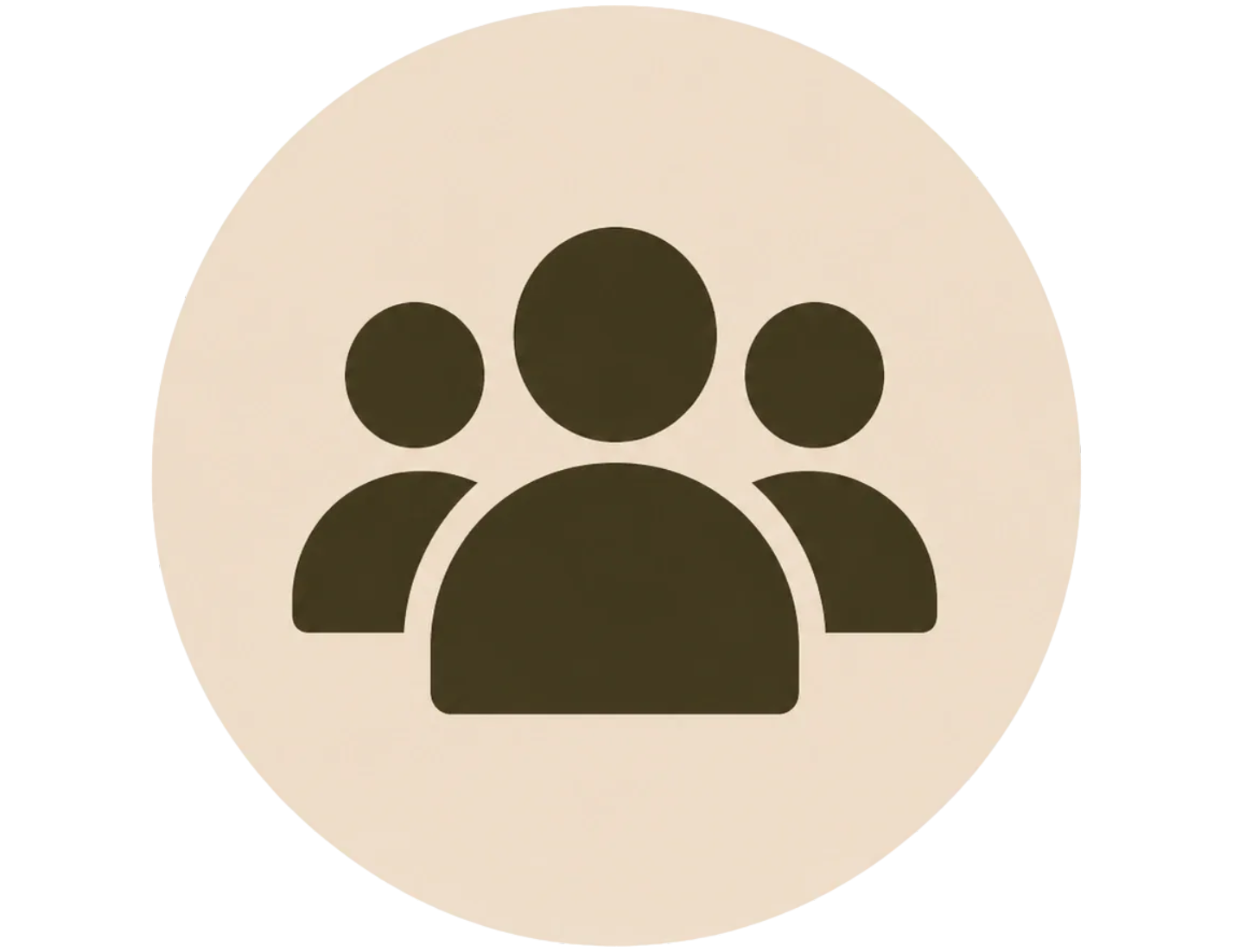 Icon of three people representing a group or community.