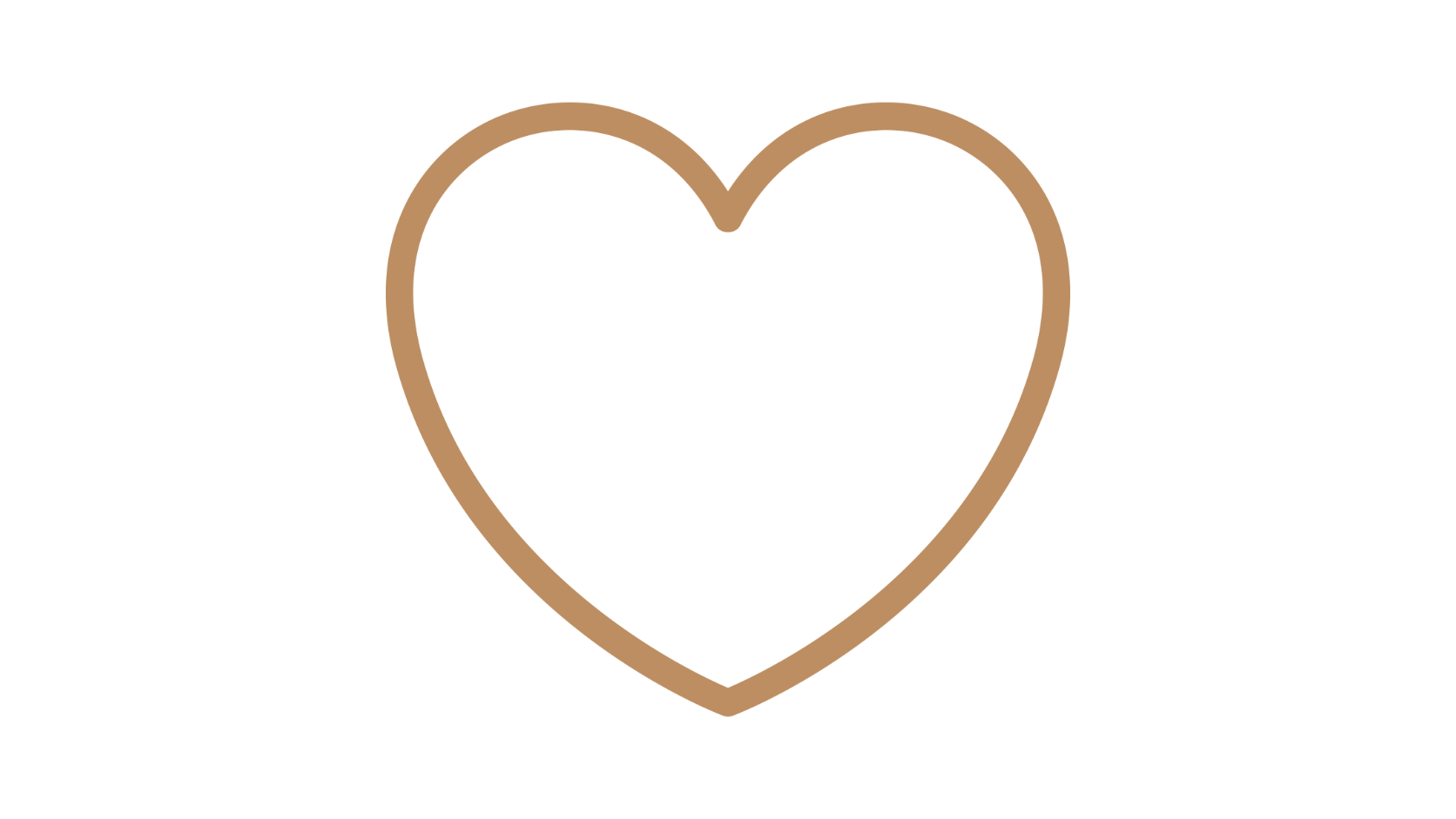 Black background with a large empty gold heart outline in the center.