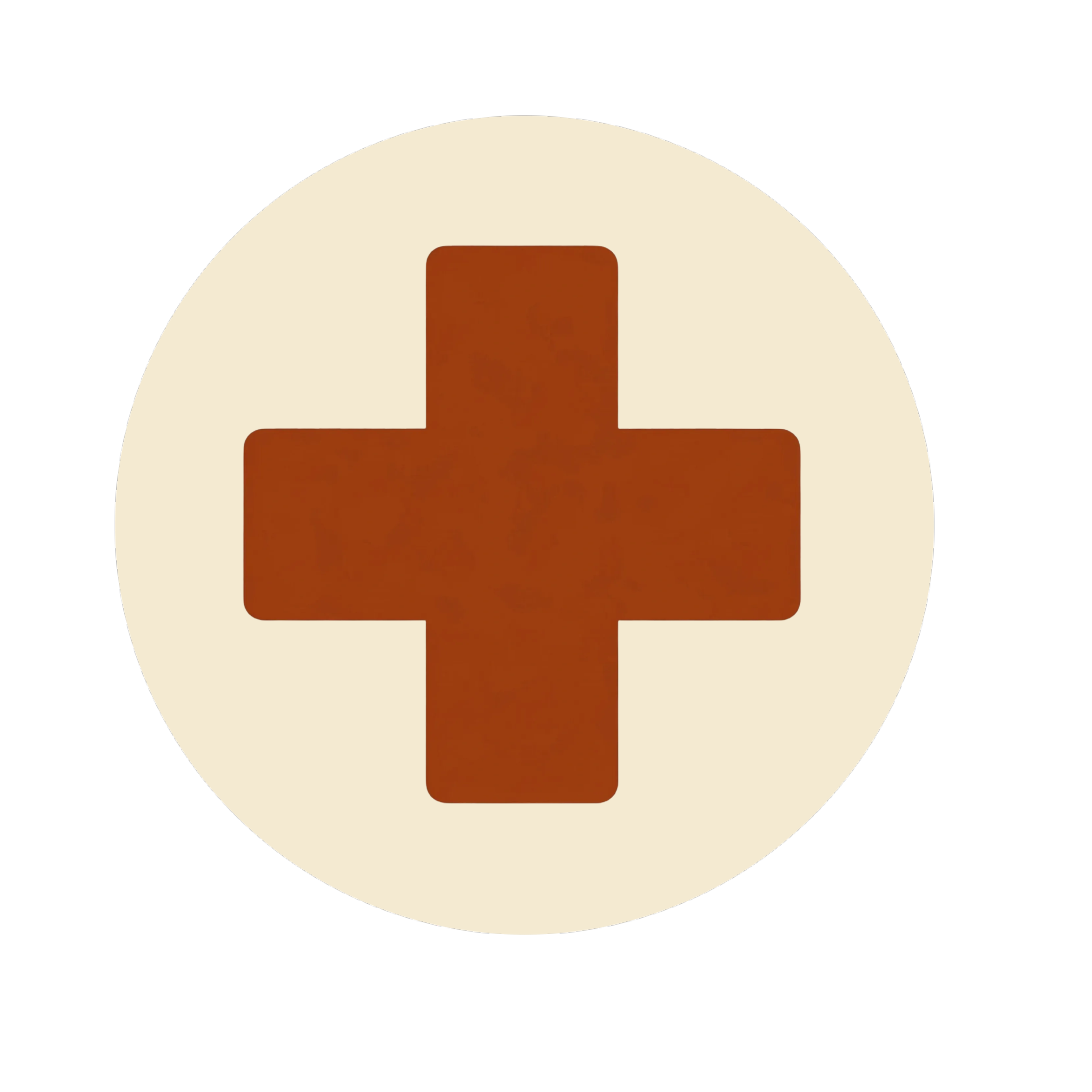 Illustration of a pharmacy cross symbol inside a circle on a black background.