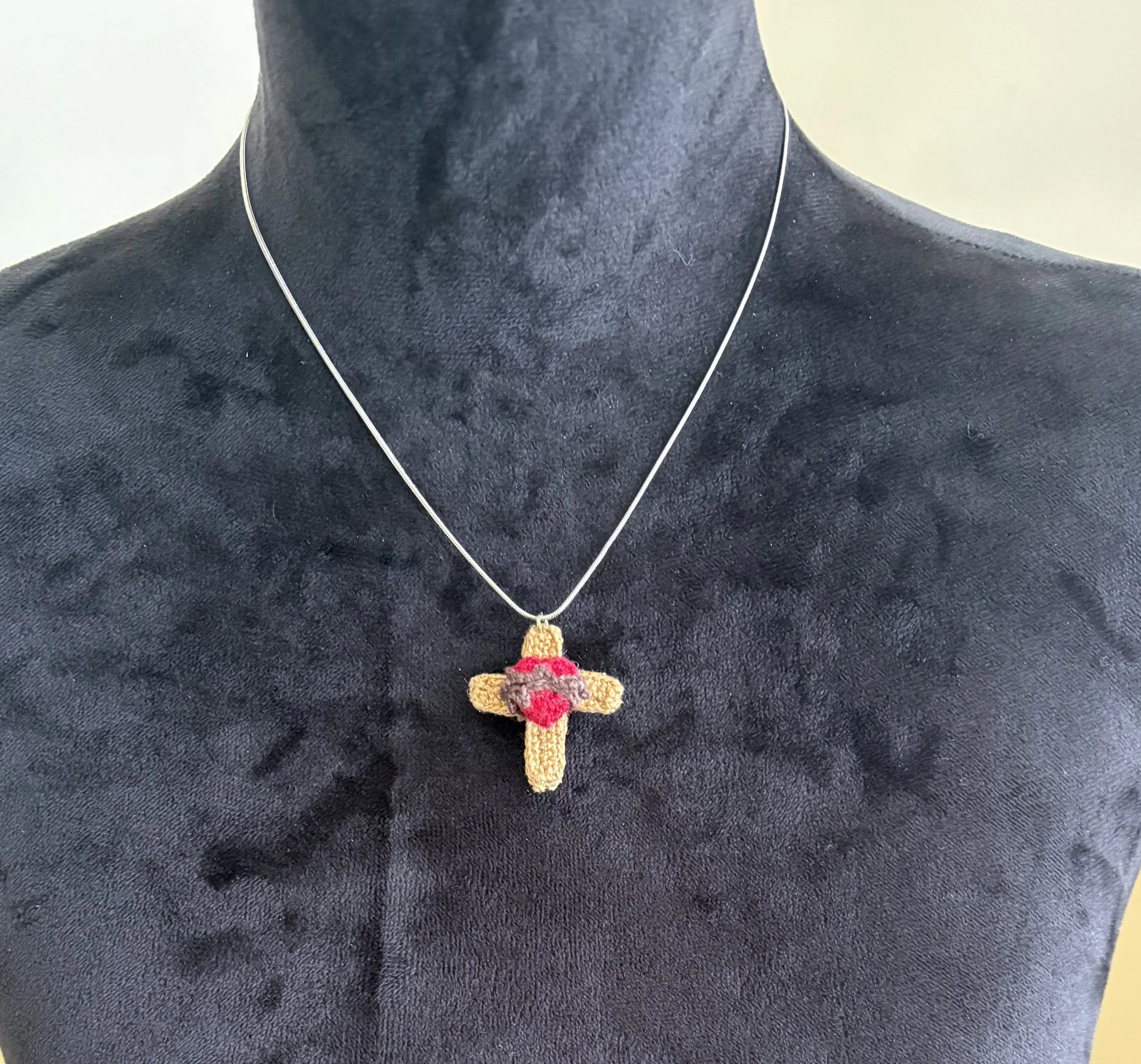Gold Cross with Red Heart